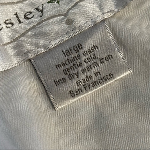 Lesley Evers Floral Wrap Surplice V neck dress size L - Picture 6 of 9